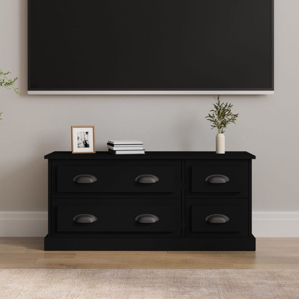 Vidaxl TV skrinka čierna 100x35,5x45 cm kompozitné drevo